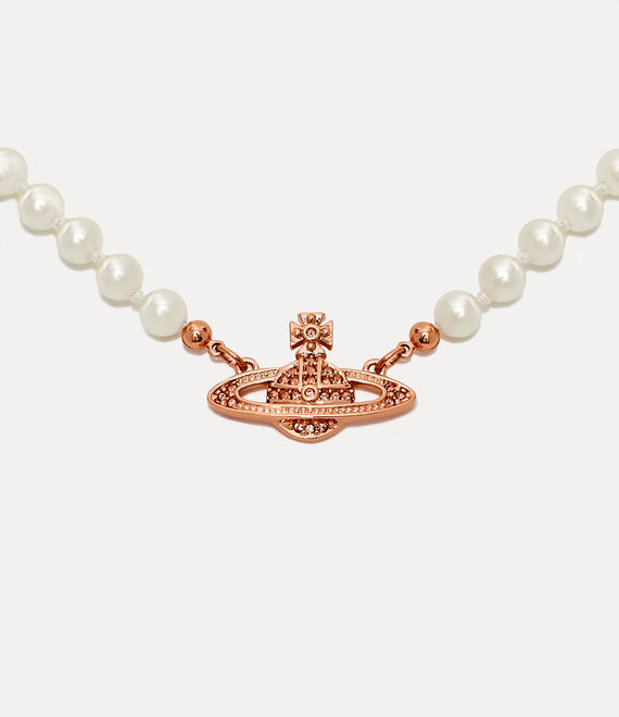 Vivienne Westwood Mini Bas Relief Pearl Choker in PINK GOLD Silk Pearl